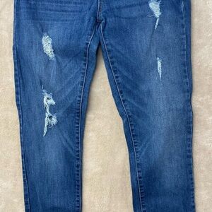 Aeropostale Dark Blue Distressed Skinny Jeans